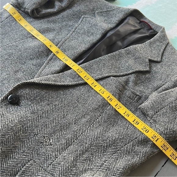 Hart Schaffer & Marx‎ Vintage Wool Herringbone Pattern Sports Coat Blazer Jacket - Picture 9 of 15